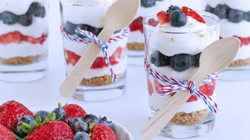 4th of July strawberry and blueberry trifle