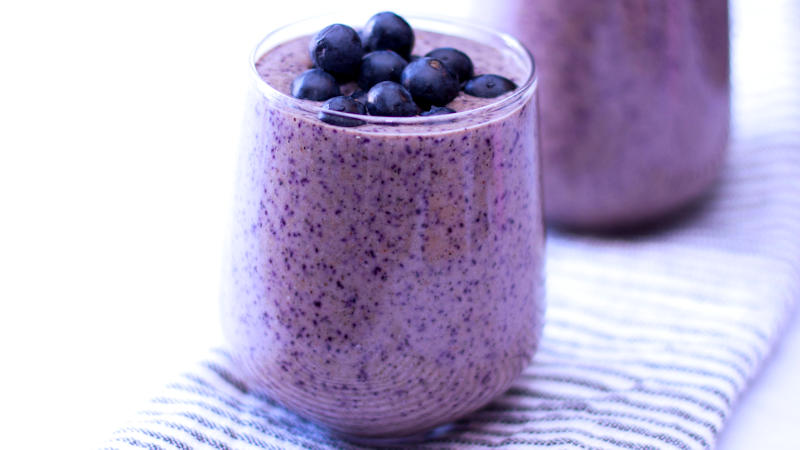 Blueberry coconut milk smoothie