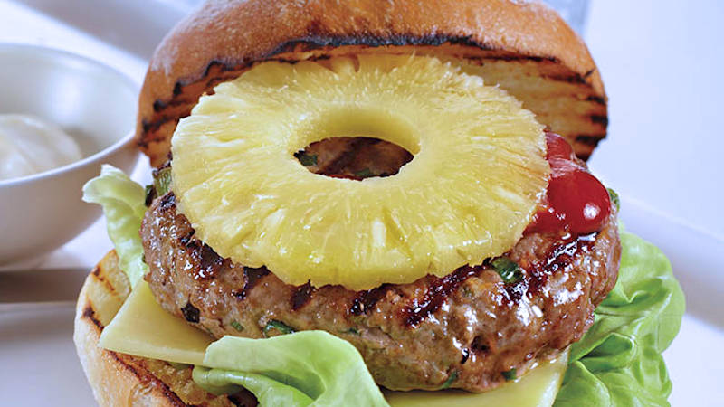 Pineapple chicken burger