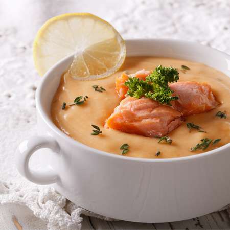 Smoked salmon soup